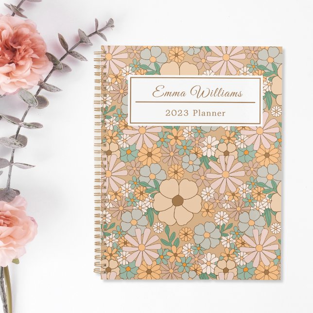 Peach Orange Floral | Personalised Spiral Planner (Creator Uploaded)
