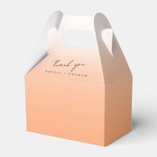 Peach Orange Fuzz Elegant Modern Wedding Favour Box