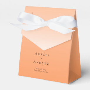 Peach Orange Fuzz Elegant Modern Wedding Favour Box