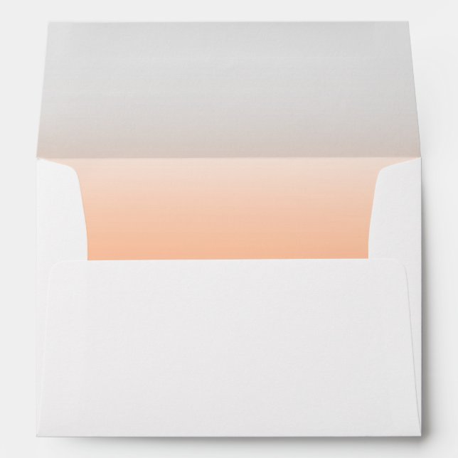 Peach Orange Fuzz Wedding Elegant Minimalistic  Envelope (Back (Bottom))