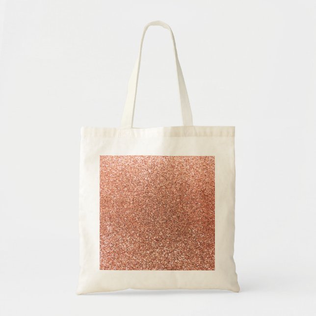 Peach orange glitter tote bag (Front)