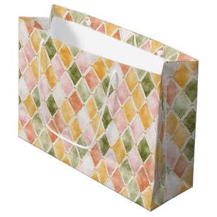 Peach Orange Green Yellow Blush Pink Birthday Large Gift Bag