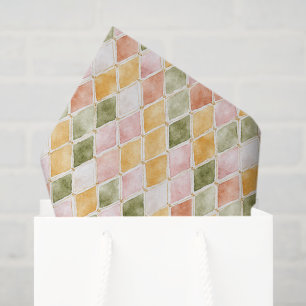 Peach Orange Green Yellow Blush Pink Birthday Tissue Paper
