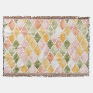 Peach Orange Green Yellow Blush Throw Blanket