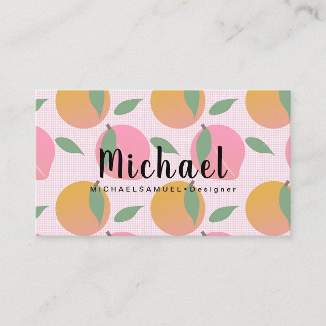 Peach Orange Hair Salon Designer Business Card (Front)