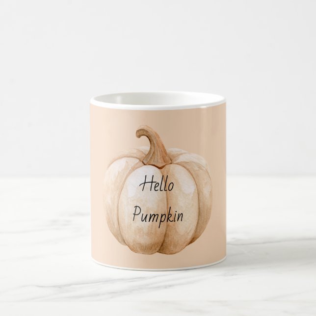 Peach Orange Hello Pumpkin Coffee Mug (Center)