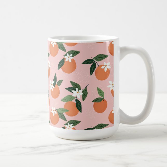 Peach Orange Juice Pattern Coffee Mug (Right)