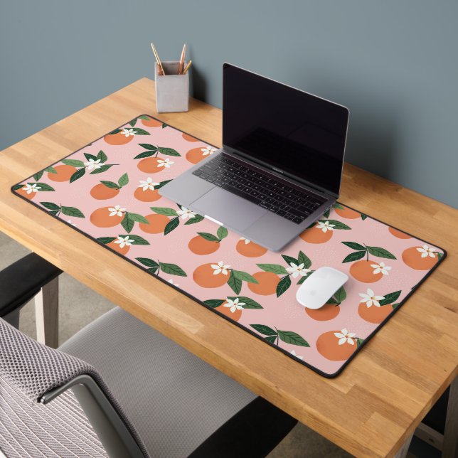 Peach Orange Juice Pattern Desk Mat (Office 2)