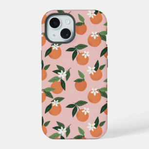 Peach Orange Juice Pattern iPhone 15 Case