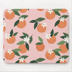 Peach Orange Juice Pattern Mouse Mat