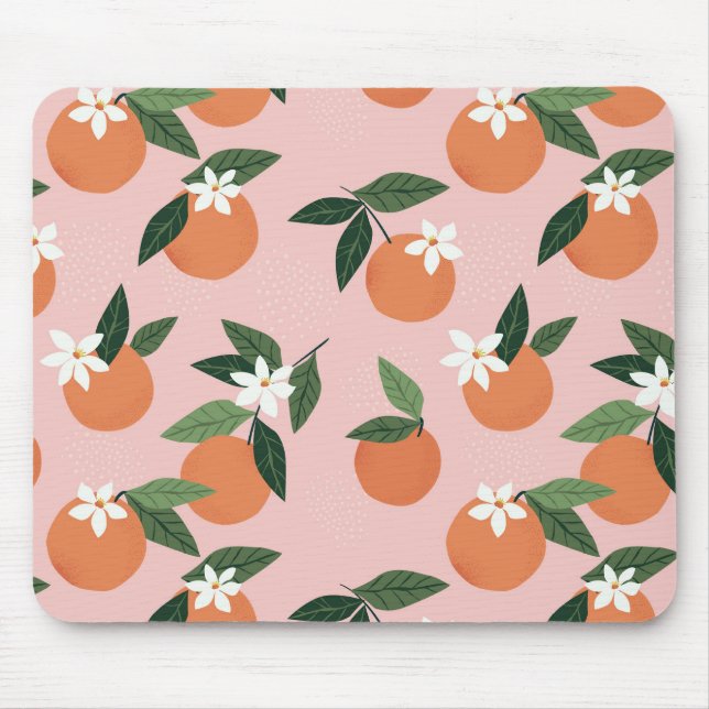 Peach Orange Juice Pattern Mouse Mat (Front)