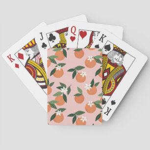Peach Orange Juice Pattern Playing Cards