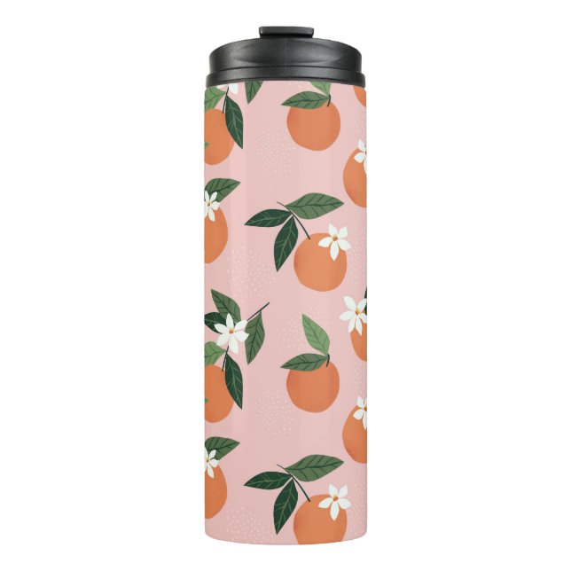 Peach Orange Juice Pattern Thermal Tumbler (Front)