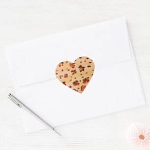 Peach Orange Leopard Print Watercolor Heart Sticker