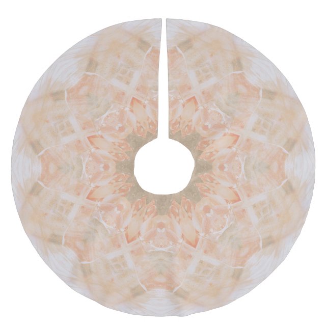 Peach Orange Mandala Brushed Polyester Tree Skirt (Front)