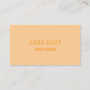 Peach Orange Retro Modern Chic Girly Professional Business Card
