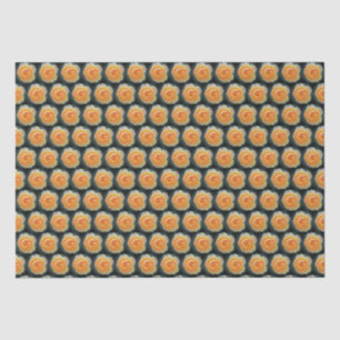 Peach Orange Rose Elegant Flower Repeat Pattern Tissue Paper