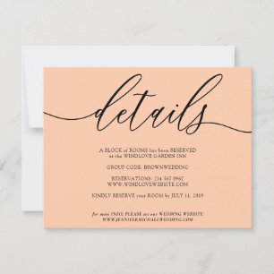 Peach Orange Simple Modern Add Own Photo Details RSVP Card