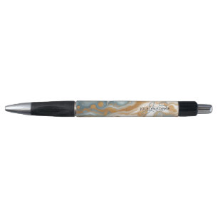 Peach Orange Teal Blue Gold Marble Art Pattern