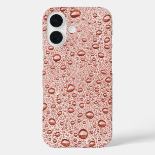 Peach orange water droplets iPhone 16 case
