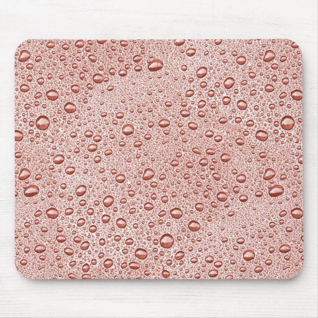 Peach orange water droplets mouse mat (Front)