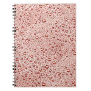 Peach orange water droplets notebook