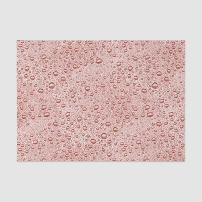 Peach orange water droplets tissue paper (Front)