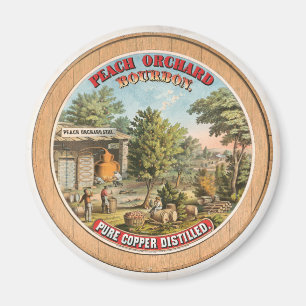 Peach Orchard Bourbon Still Vintage Label Magnet