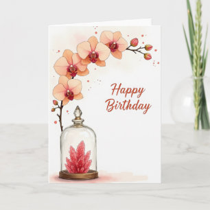 Peach Orchid Birthday Card