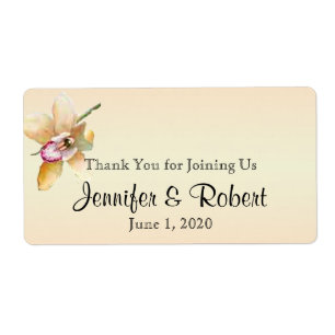 Peach Orchid Watercolor Posh Water Bottle Label