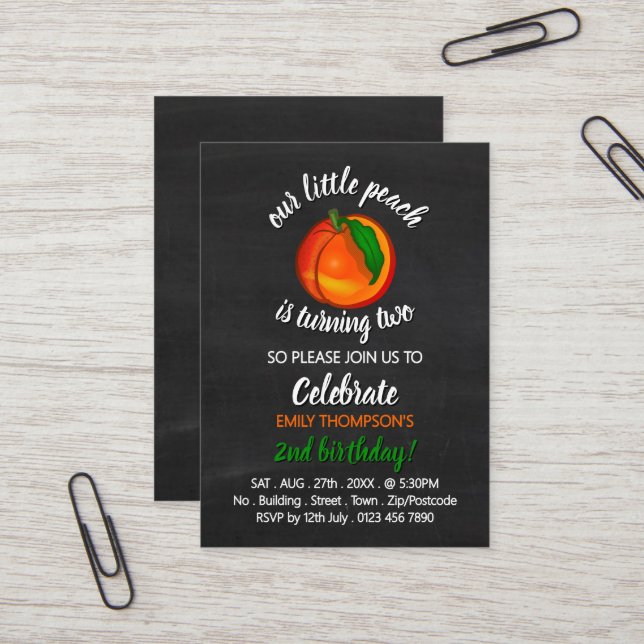 Peach, Our Little Peach, Birthday Handout Tickets (Front/Back In Situ)