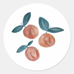 Peach Painting Birthday Girl Party Classic Round Sticker