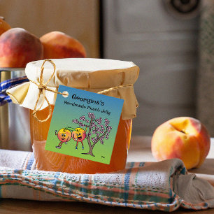 Peach Pals Funny Cartoon Jam Pie and More Favour Tags