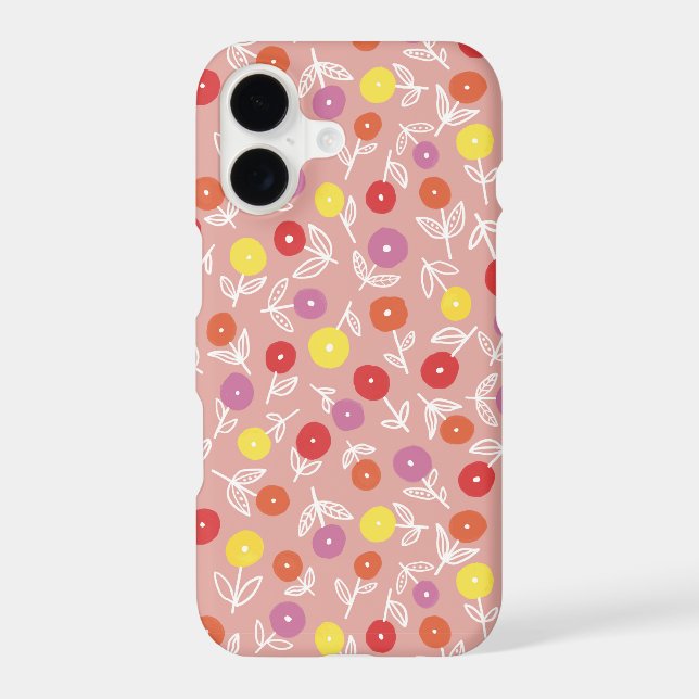 Peach Pastel Floral Ditsy iPhone Case (Back)