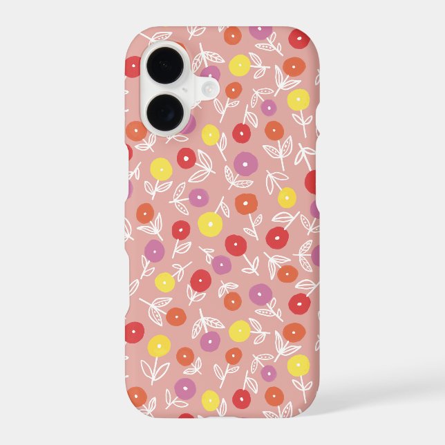 Peach Pastel Floral Ditsy iPhone Case (Back)