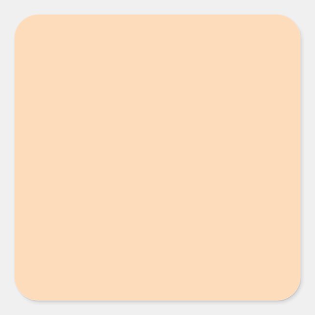 Peach Pastel Orange Solid Colour Square Sticker (Front)