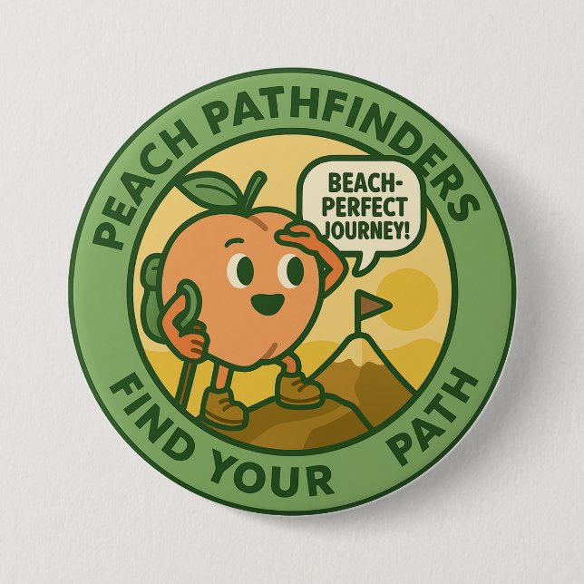 Peach Pathfinders Find Your Path 7.5 Cm Round Badge (Front)