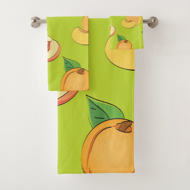 Peach Pattern 4 Bath Towel Set (Insitu)