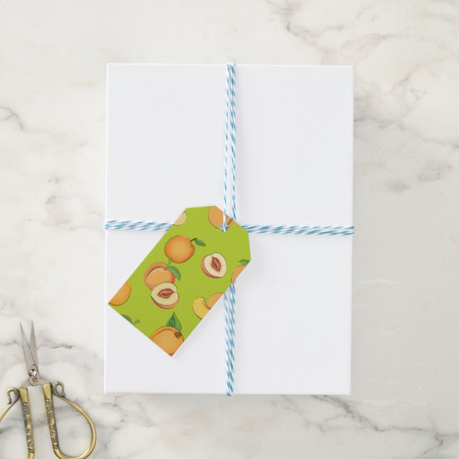 Peach Pattern 4 Gift Tags (With Twine)
