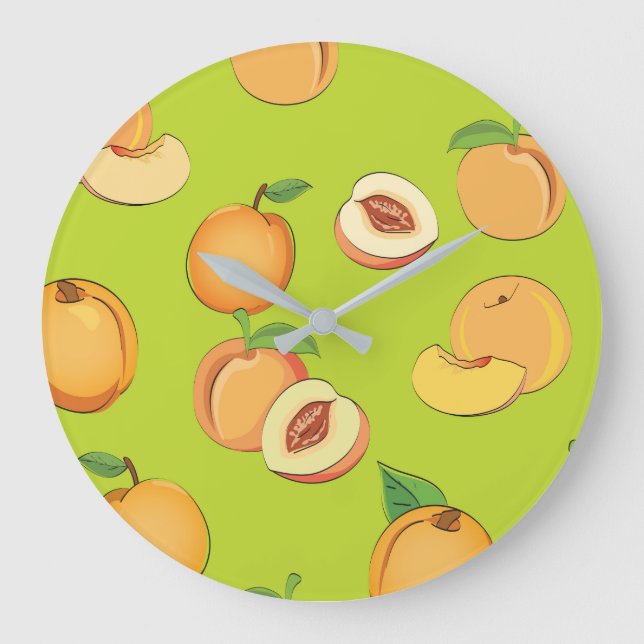 Peach Pattern 4 Large Clock (Front)