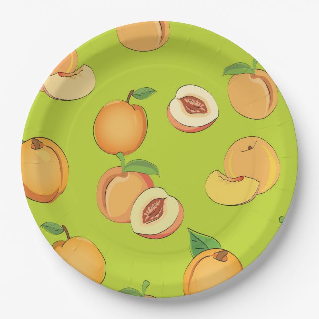 Peach Pattern 4 Paper Plate (Front)