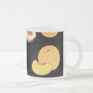 Peach Pattern 5 Frosted Glass Coffee Mug