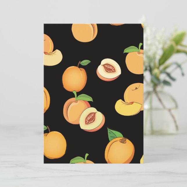 Peach Pattern 5 Thank You Card (Standing Front)
