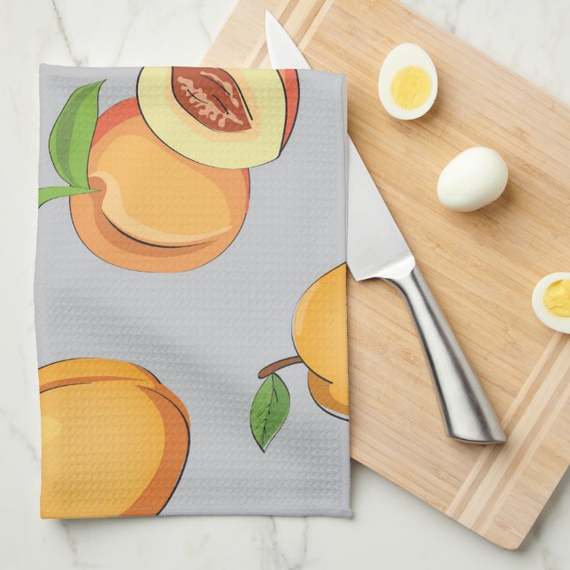 Peach Pattern 6 Tea Towel (Quarter Fold)