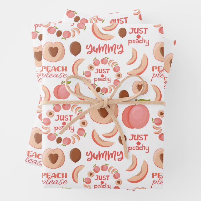 Peach Pattern And Quote Wrapping Paper Sheet (In situ)