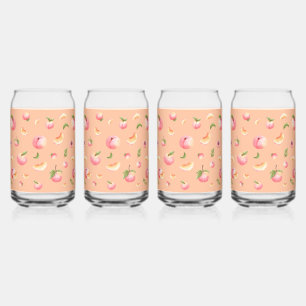 Peach Pattern Can Glass