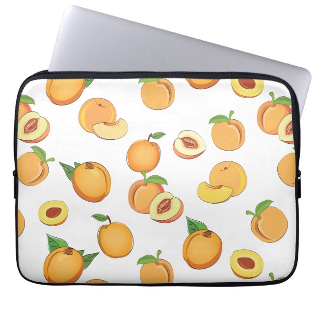 Peach Pattern Laptop Sleeve (Front)