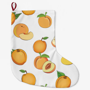 Peach Pattern Large Christmas Stocking