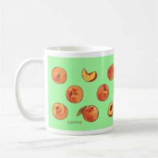 Peach pattern mug - green