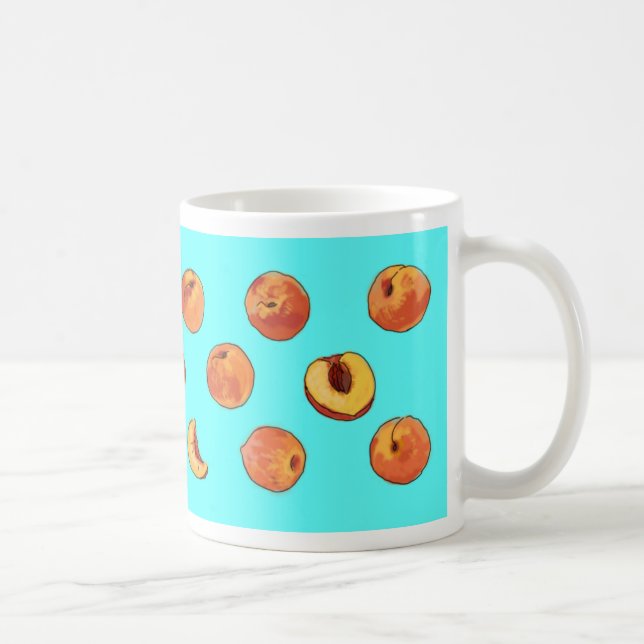 Peach pattern mug - turquoise (Right)